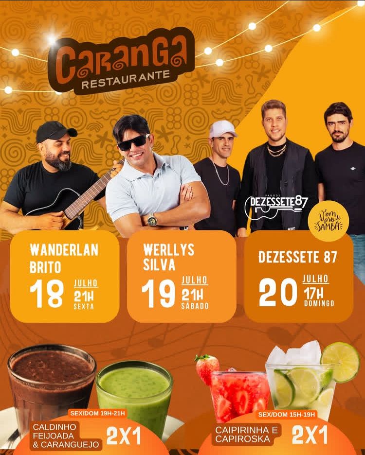 FINAL DE SEMANA NO RESTAURANTE DO CARANGA É DOBRADO!
