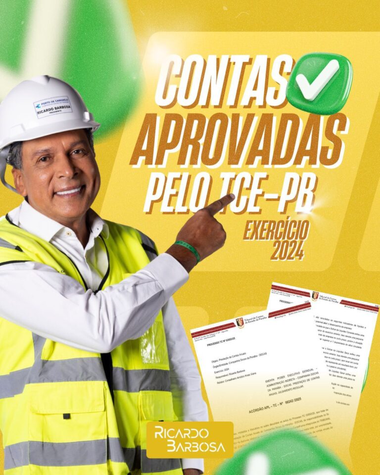 TCE-PB aprova por unanimidade contas de 2024 da Companhia Docas da Paraíba
