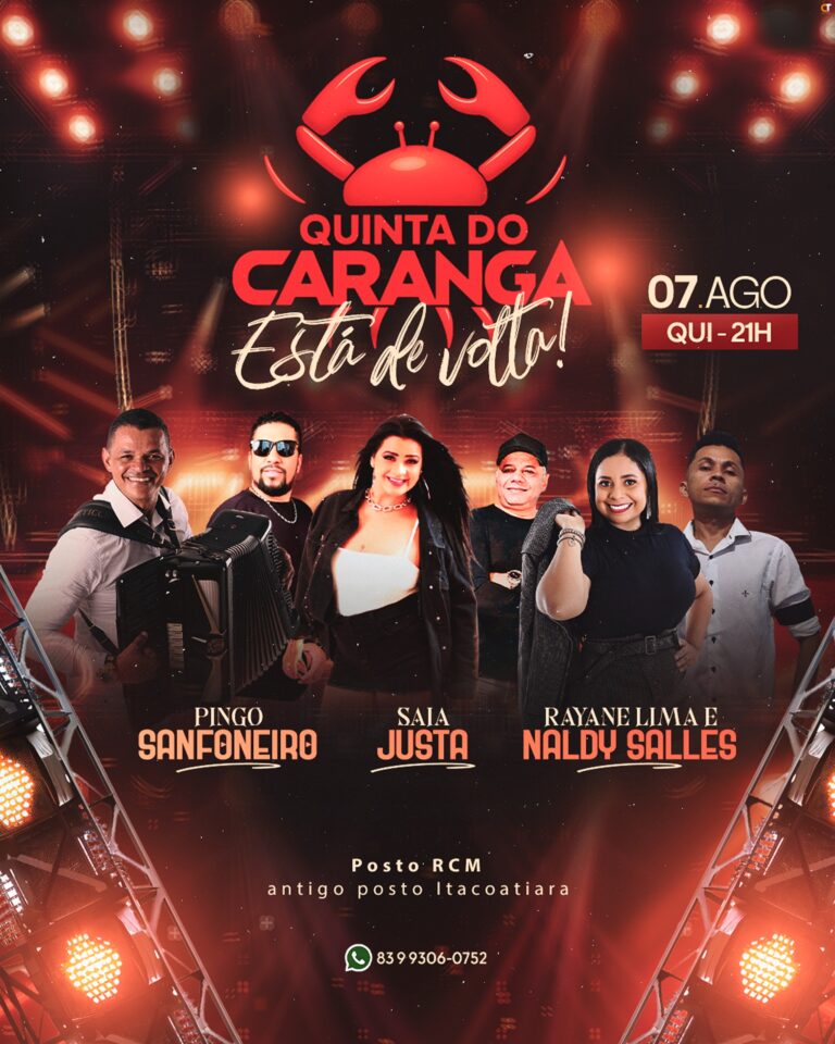 É QUINTA DO CARANGA, PESSOAL! – SIMBORA !!!