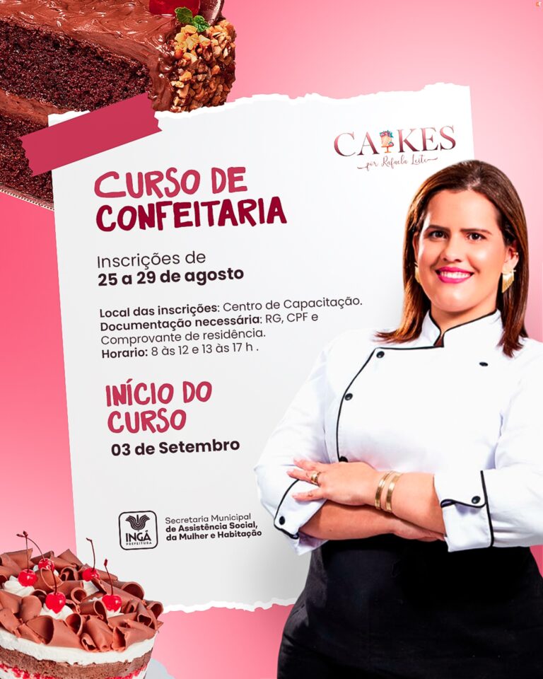 O nosso Centro Municipal de Capacitação abriu inscrições para o curso de confeitaria.