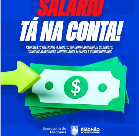 PREFEITURA DE RIACHÃO DE BACAMARTE – SALÁRIO DE SETEMBRO NA CONTA AMANHÃ!