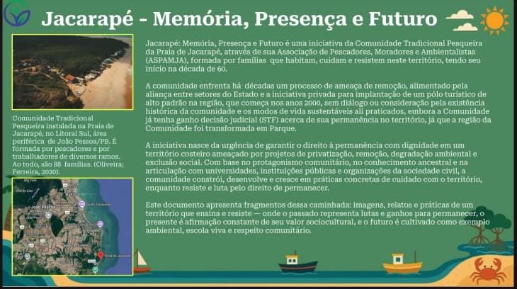 Fomos selecionada(o)s!  A iniciativa “Jacarapé: presente, memória e futuro”