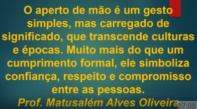 A RELEVÂNCIA DO APERTO DE MÃO: SIGNIFICA E CONTEXTO