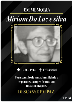 NOTA DE FALECIMENTO – MIRIAM DA LUZ E SILVA