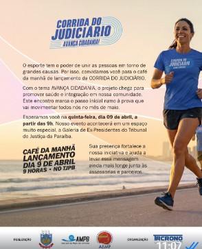 ‘Corrida do Judiciário’ será lançada nesta quinta-feira em evento no TJPB