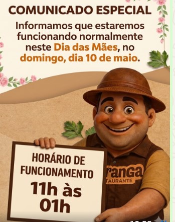 CARANGA, SEU RESTAURANTE PREFERIDO, INFORMA