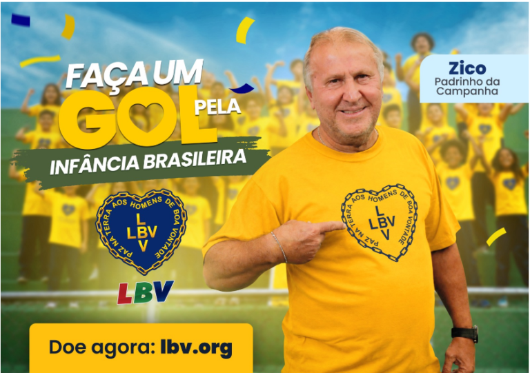 Zico entra em campo com a LBV em campanha pela infância brasileira