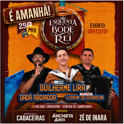 É AMANHÃ!!! ESQUENTA BODE REI.