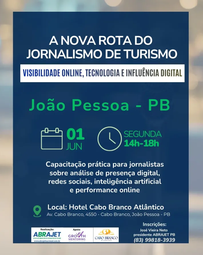 Workshop da Abrajet debate em João Pessoa os novos desafios do jornalismo de turismo