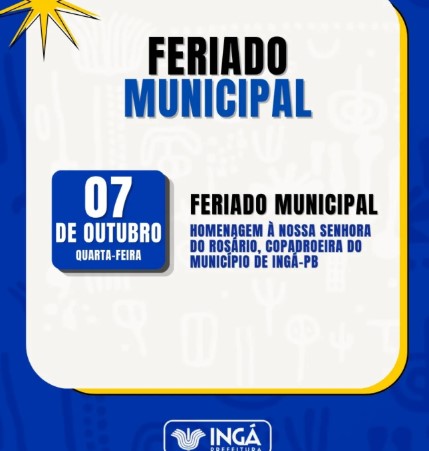 PREFEITURA MUNICIPAL DE INGÁ – FERIADO MUNICIPAL