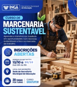 Curso Marcenaria SENAI Sustentável GRATUITO em INGÁ
